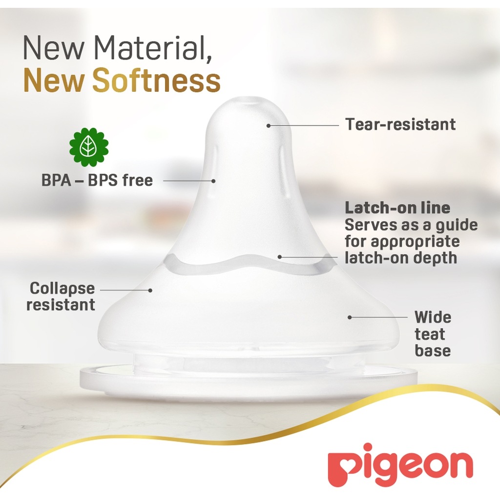 Pigeon SofTouch Wide Neck Nipples, Size - 3L, Pack of 2's