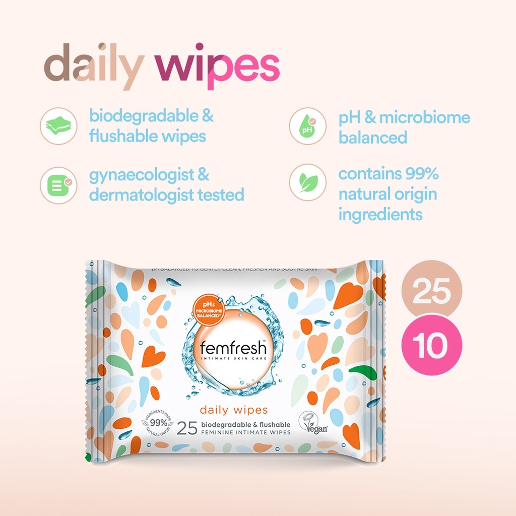 Femfresh Intimate Daily Wipes, Pack of 25's