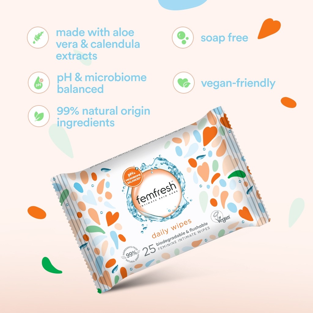 Femfresh Intimate Daily Wipes, Pack of 25's