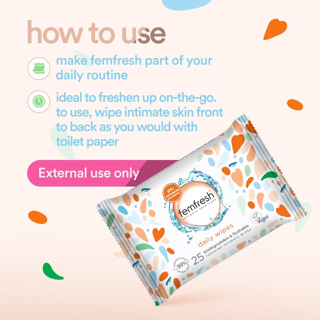 Femfresh Intimate Daily Wipes, Pack of 25's
