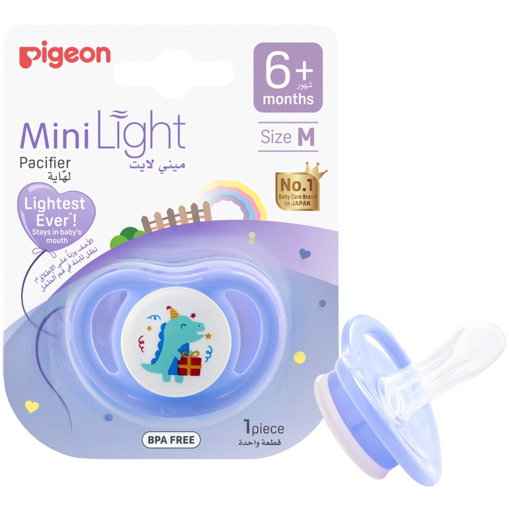 Pigeon Minilight Pacifier For 6+ Months Baby, Size - Medium, Boy