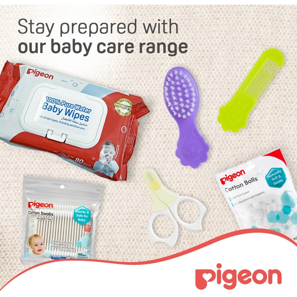 Pigeon 100% Pure Water Baby Wipes Fliptop, Pack of 80's