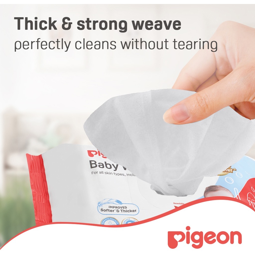 Pigeon 100% Pure Water Baby Wipes Refill, Pack of 80's