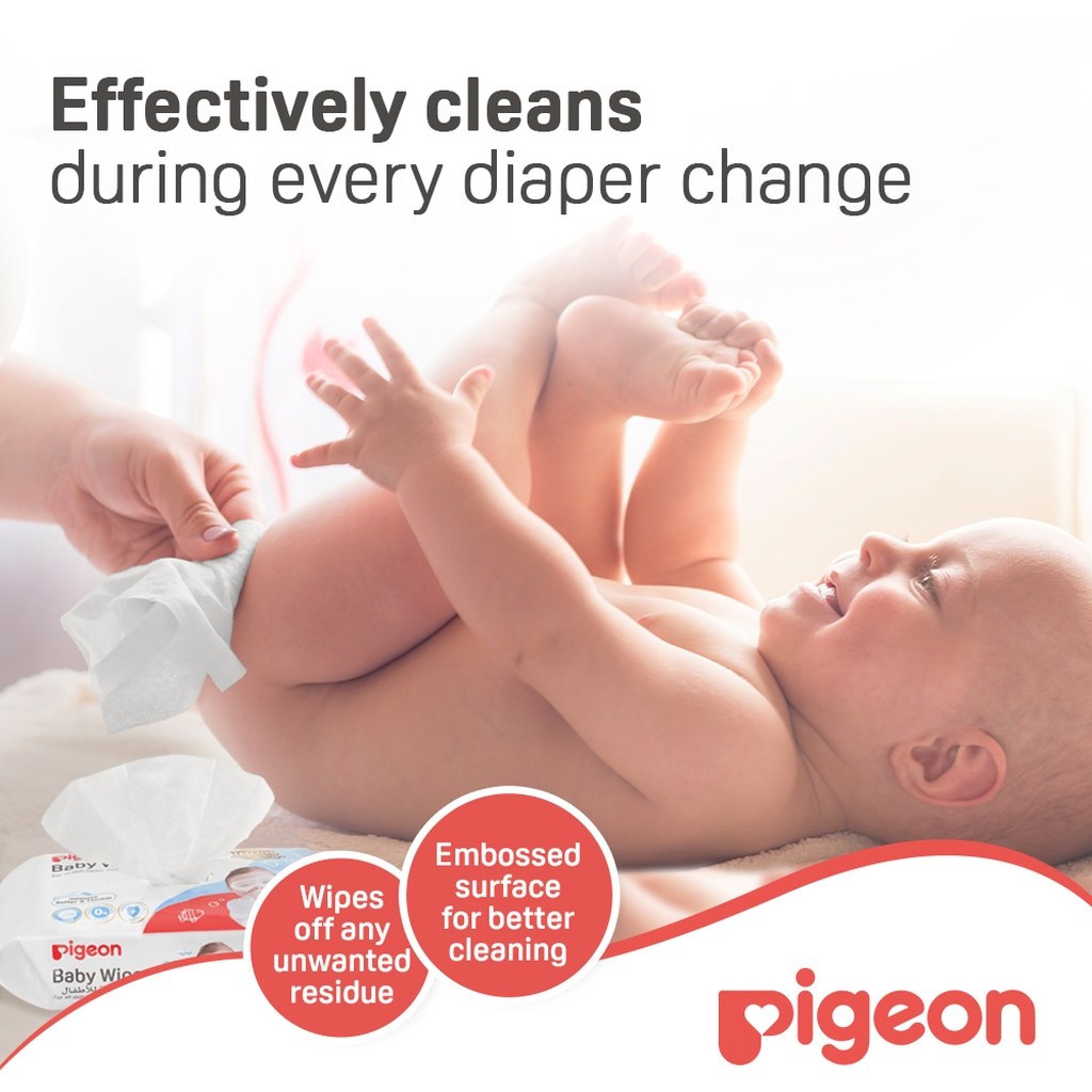 Pigeon 100% Pure Water Baby Wipes Refill, Pack of 80's