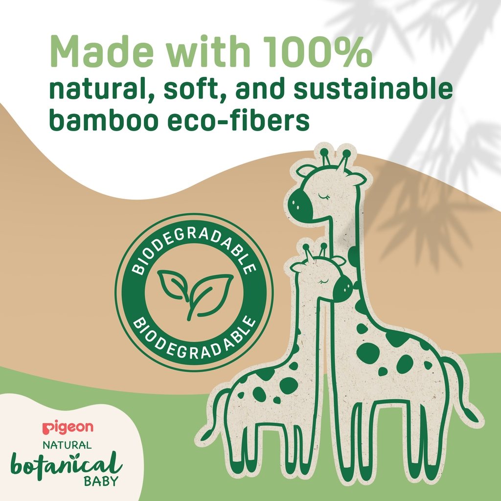 Pigeon Natural Botanical Baby Wipes, Pack of 70's