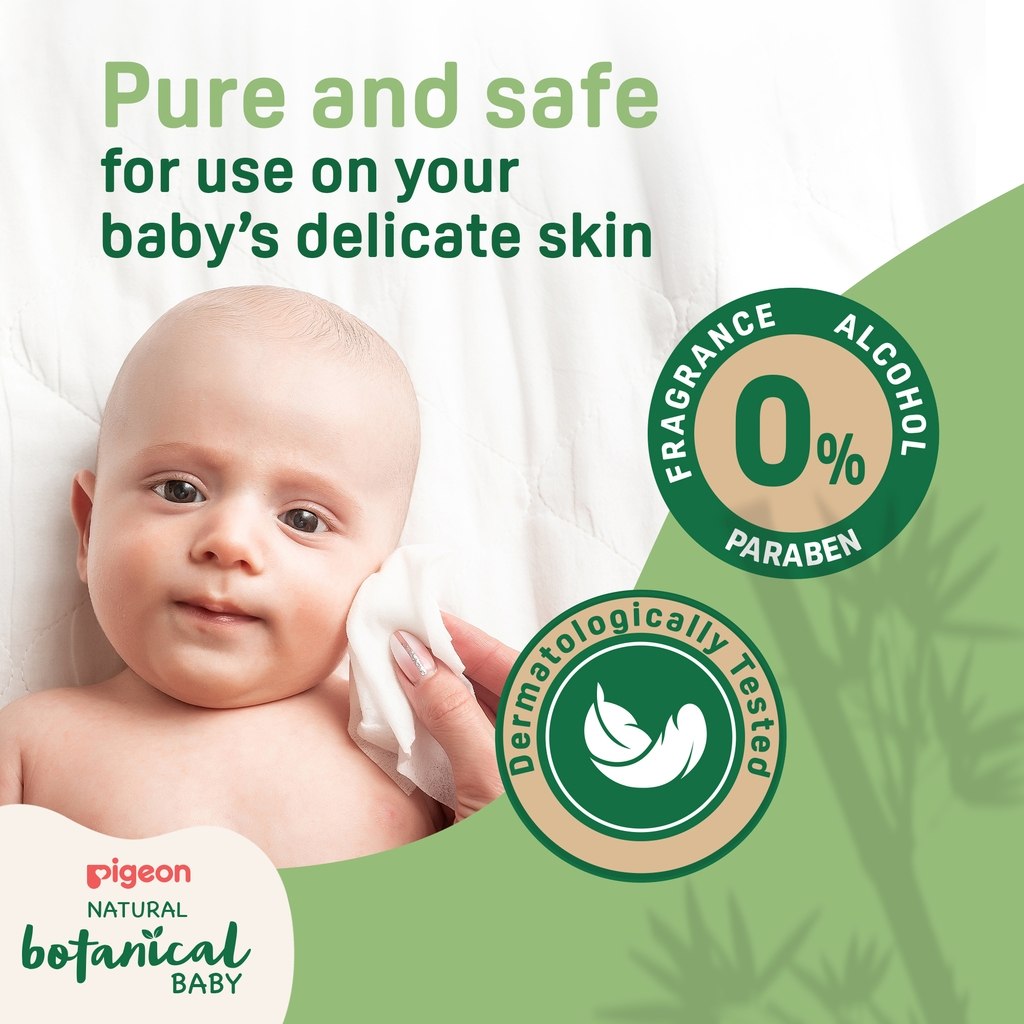 Pigeon Natural Botanical Baby Wipes, Pack of 70's