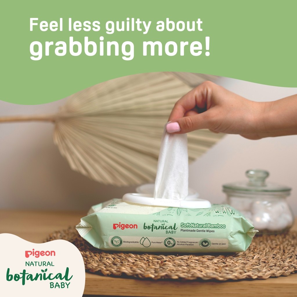Pigeon Natural Botanical Baby Wipes, Pack of 70's