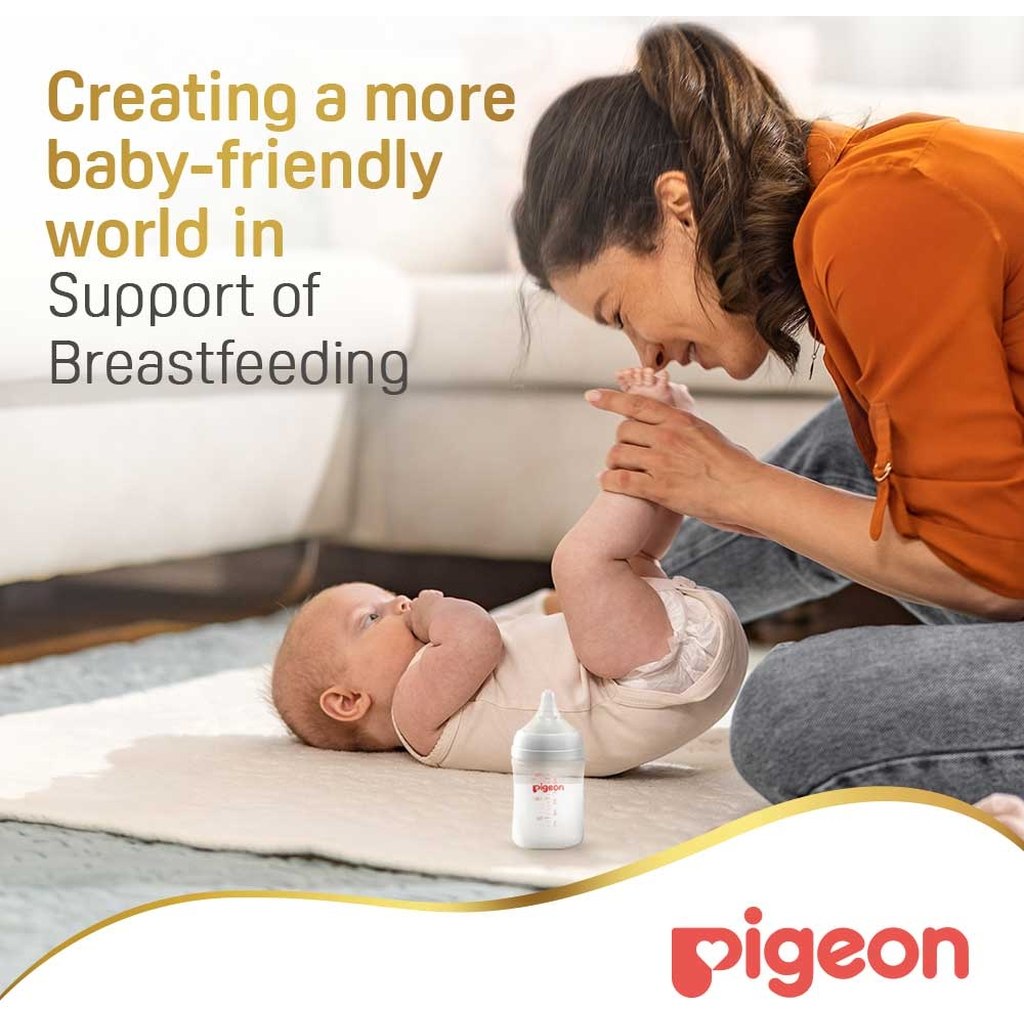 Pigeon SofTouch Wide Neck Nursing Plastic Bottle For 0+ Months Baby 160ml