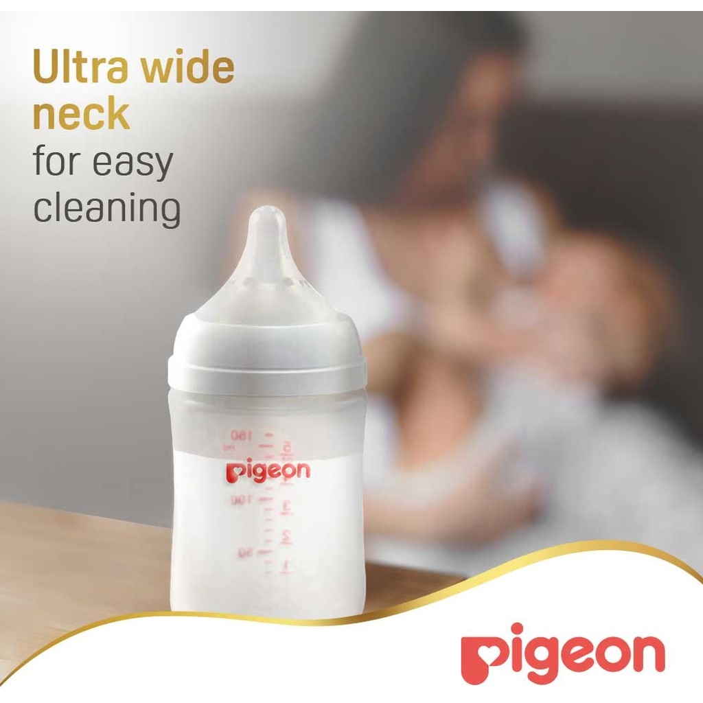 Pigeon SofTouch Wide Neck Nursing Plastic Bottle For 0+ Months Baby 160ml