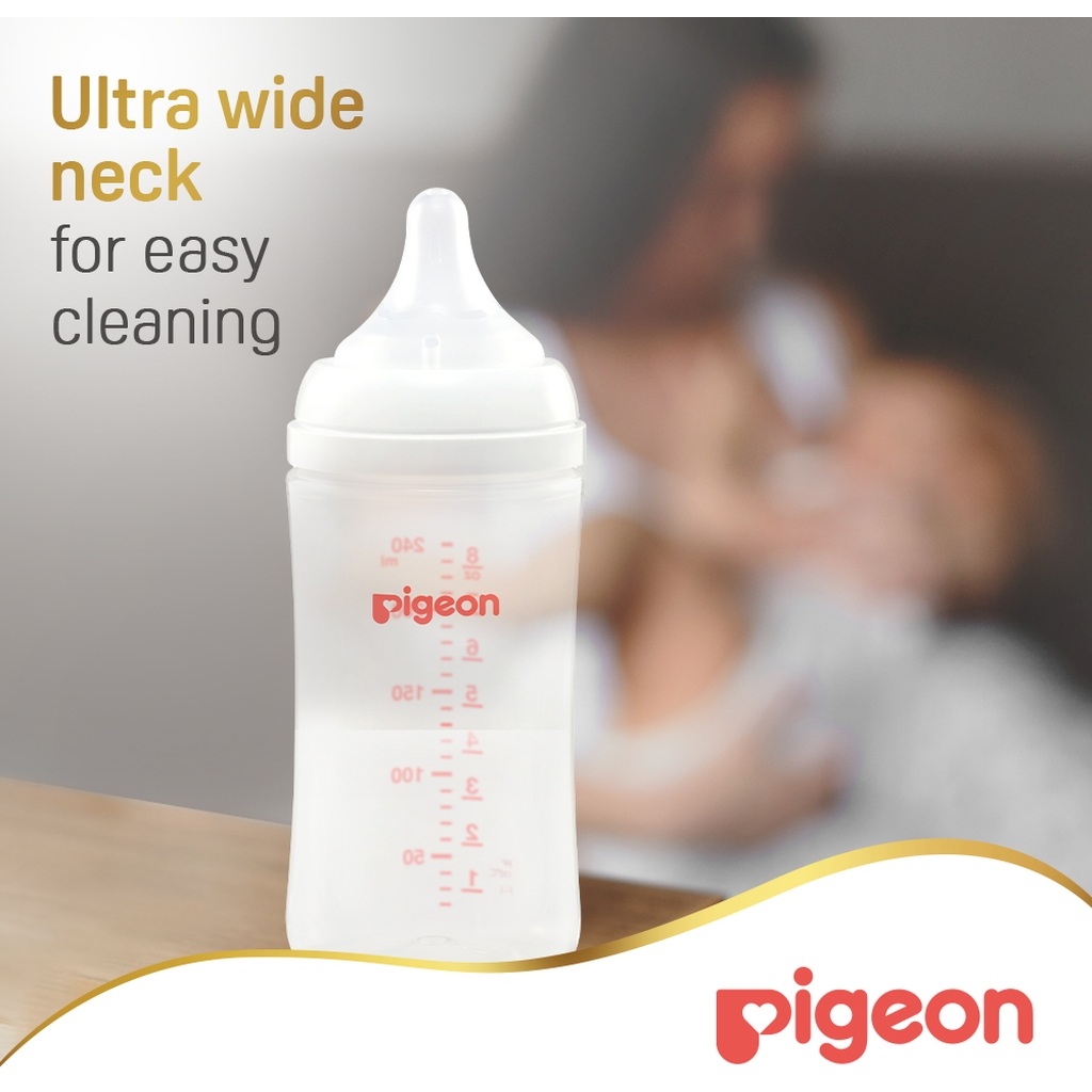 Pigeon SofTouch Wide Neck Nursing Plastic Bottle For 3+ Months Baby 240ml