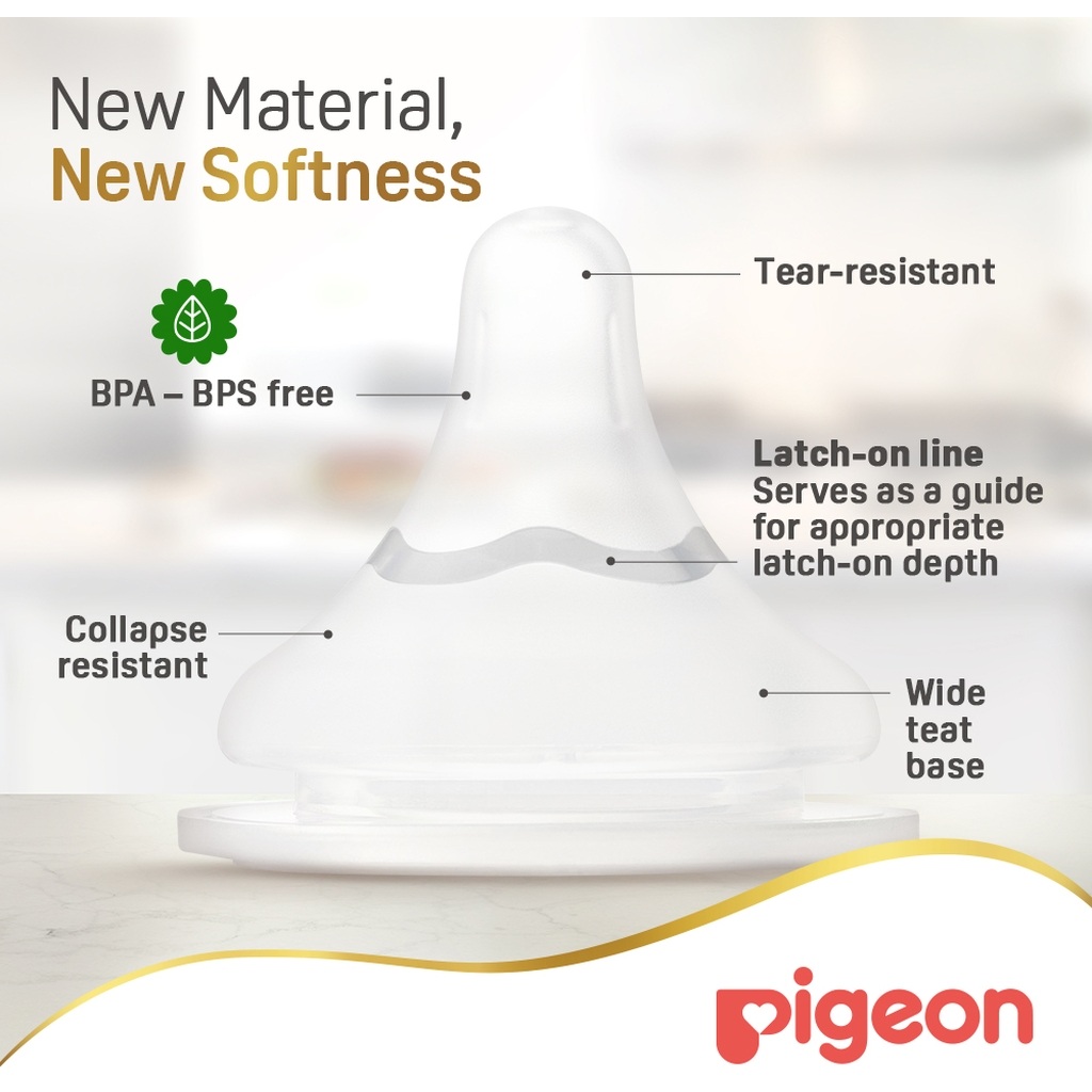 Pigeon SofTouch Wide Neck Nipples, Size - SS, Pack of 2's