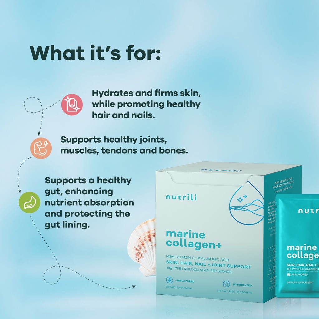 Nutrili Marine Collagen+ Unflavored Sachets, Pack of 24's