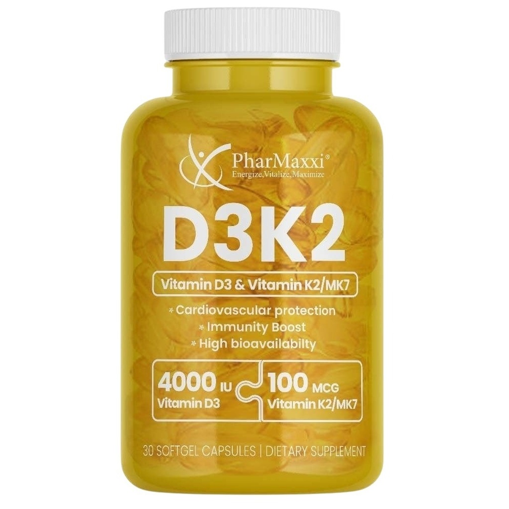 Pharmaxxi Vitamin D3K2 4000IU/100mcg Capsules, Pack of 30's