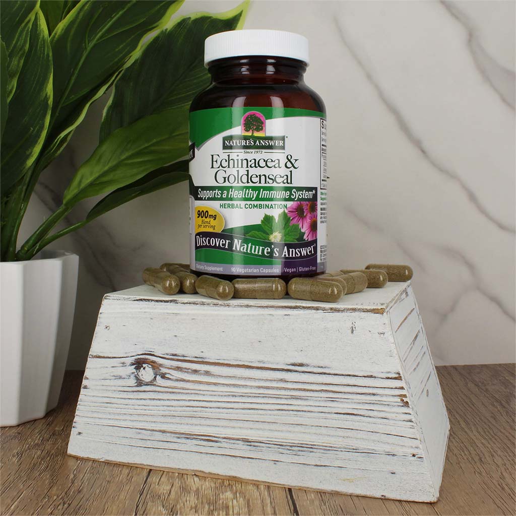 Nature's Answer Echinacea & Goldenseal 900mg Vegan Capsules For Immunity, Pack of 60's