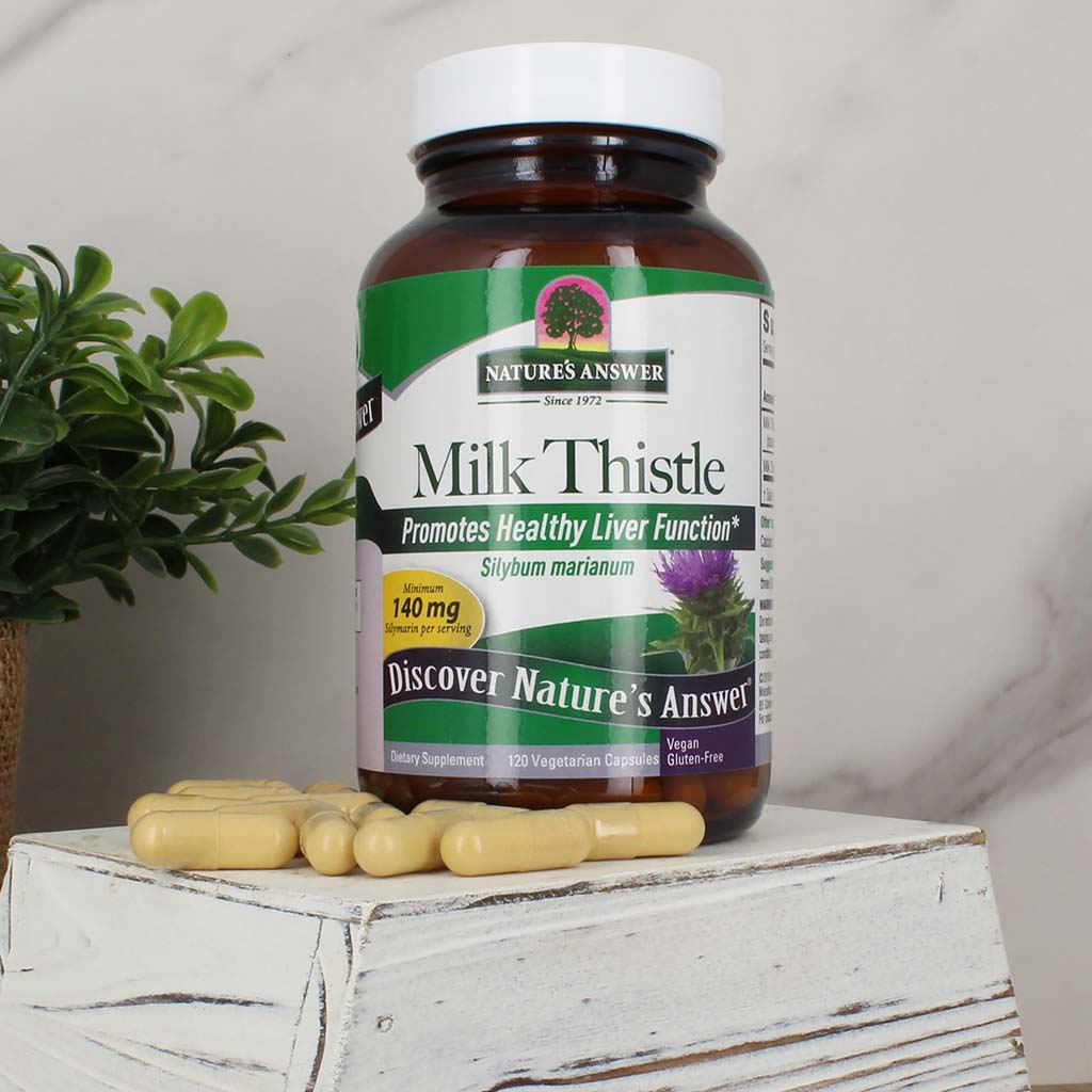 Nature's Answer Milk Thistle Seed Standardized Vegan Capsules For Detox & Liver Function, Pack of 120's