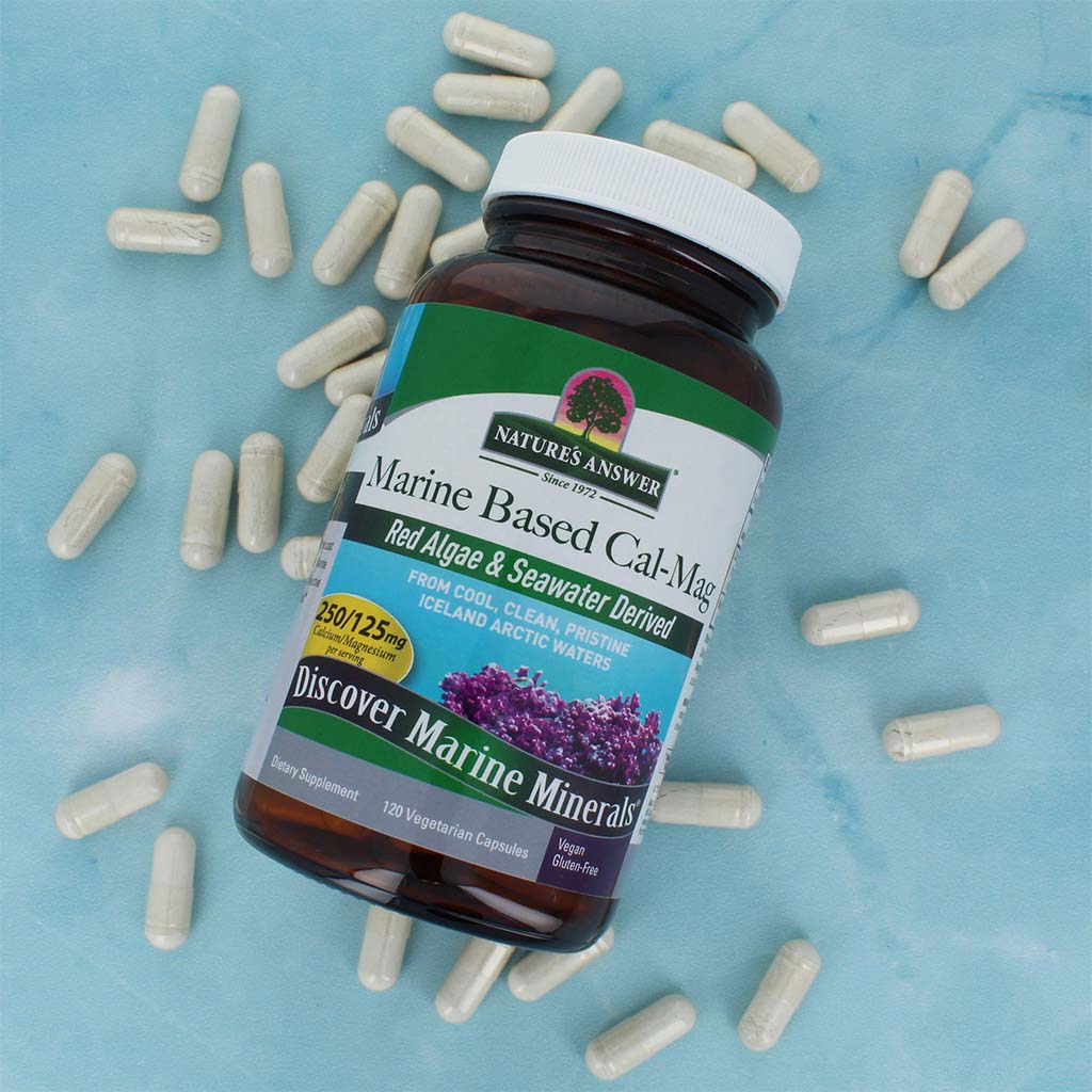 Nature's Answer Marine Based Calcium-Magnesium 250/125mg Vegan Capsules For Bone & Muscle Health, Pack of 120's