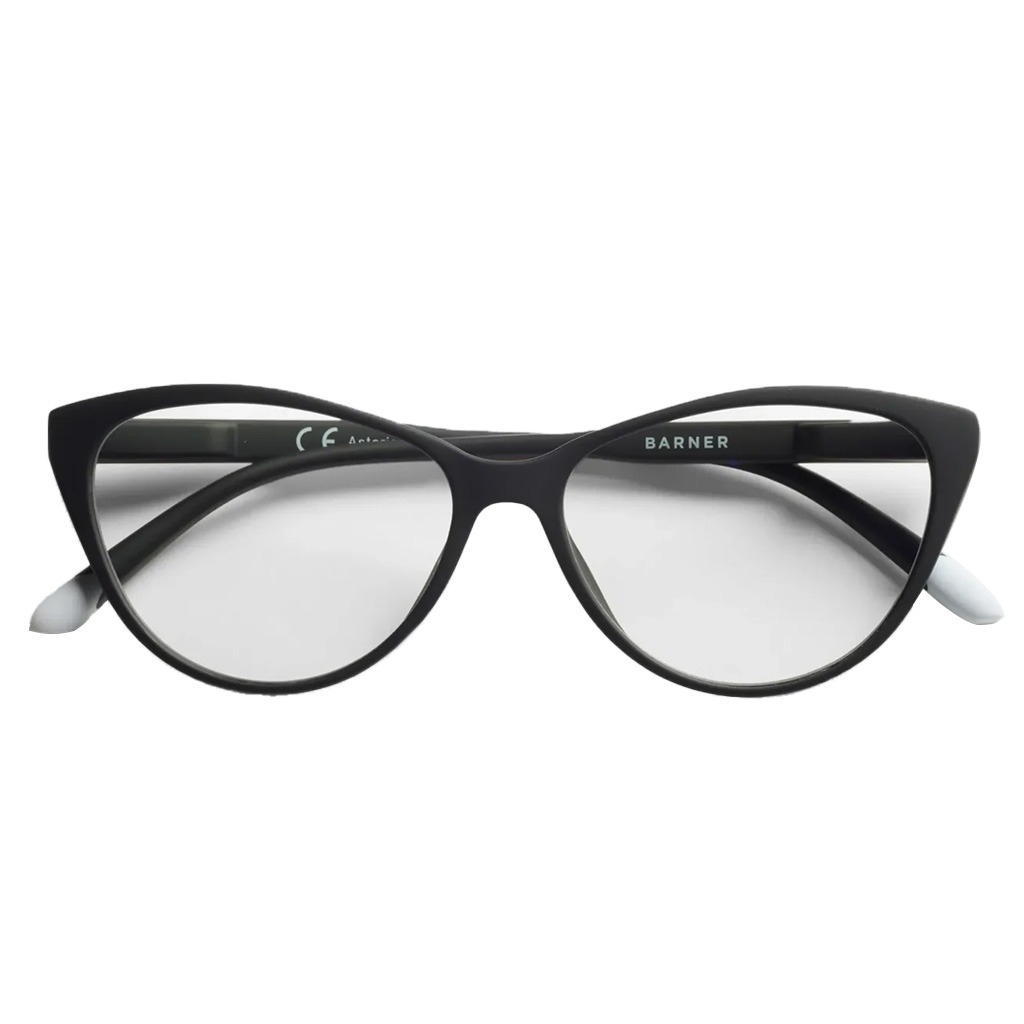 Barner Unisex Reading Glasses, Cat-Eye Shape, Matte Black - +1.00 Power