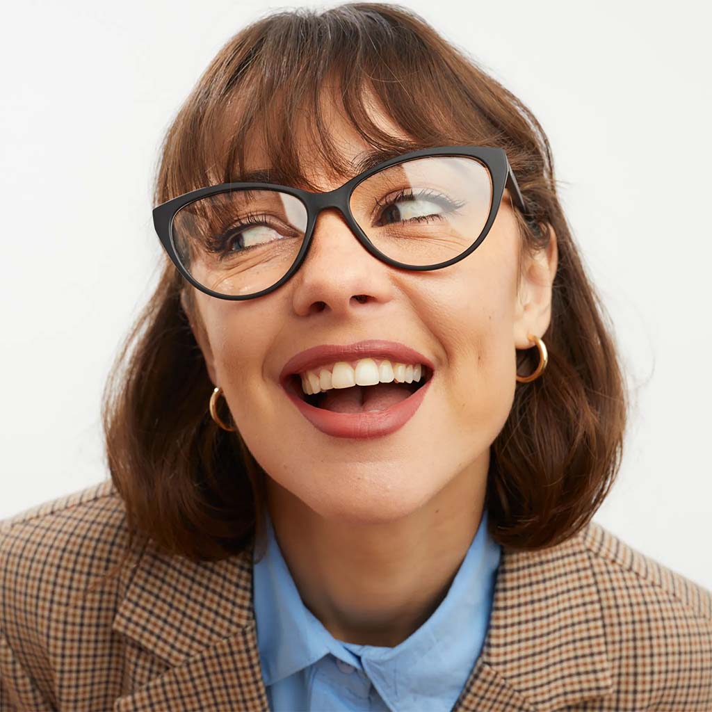 Barner Unisex Reading Glasses, Cat-Eye Shape, Matte Black - +1.00 Power