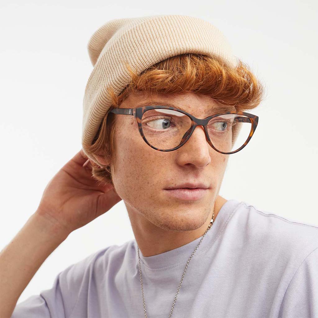 Barner Unisex Reading Glasses, Cat-Eye Shape, Havana - +1.00 Power