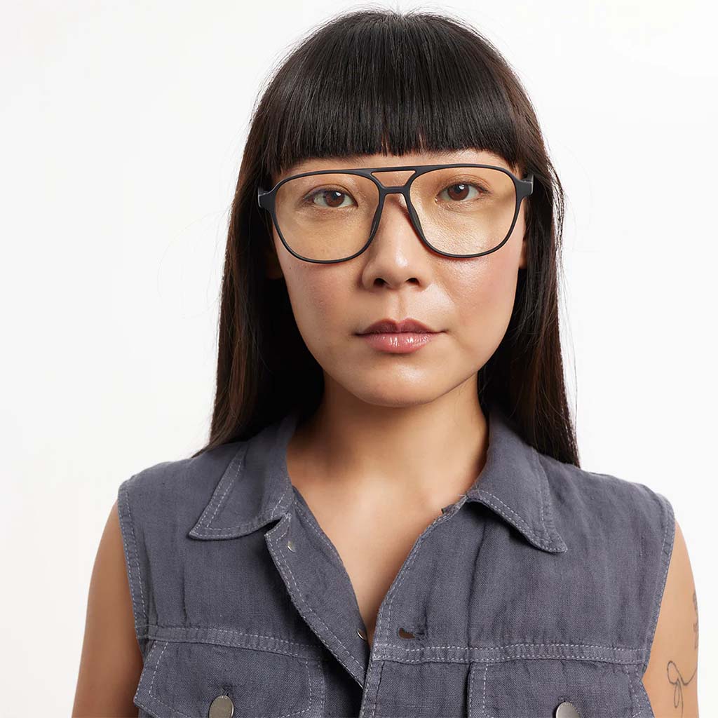 Barner Unisex Reading Glasses, Aviator Shape, Matte Black - +1.00 Power