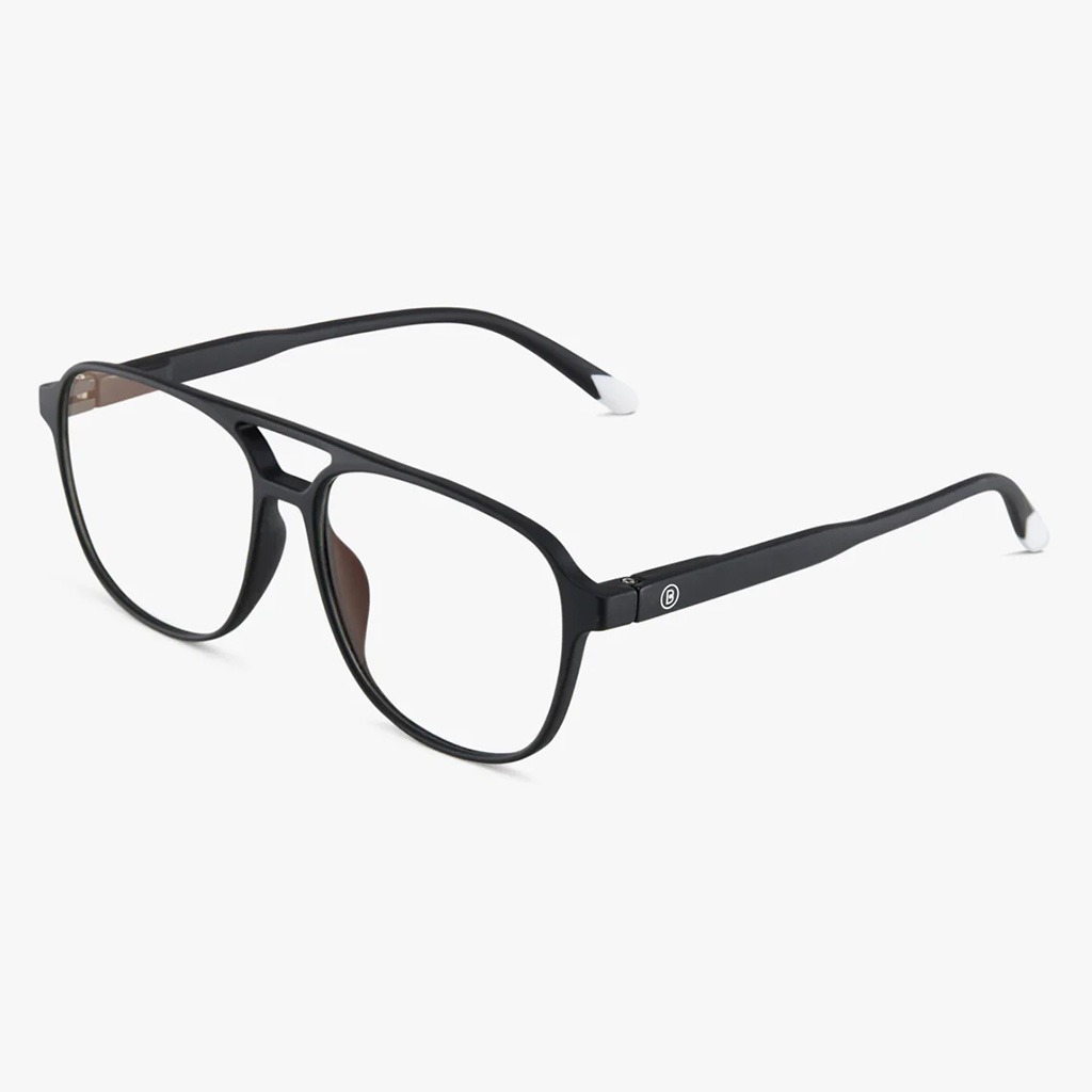 Barner Unisex Reading Glasses, Aviator Shape, Matte Black - Plano Power