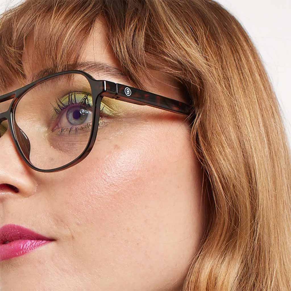 Barner Unisex Reading Glasses, Aviator Shape, Shiny Havana - +3.00 Power