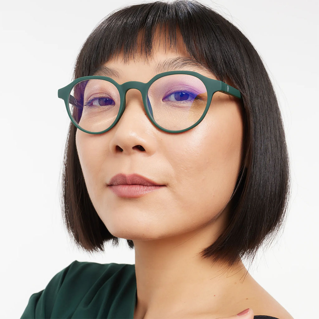 Barner Unisex Reading Glasses, Phantos Shape, Dark Green - +3.00 Power