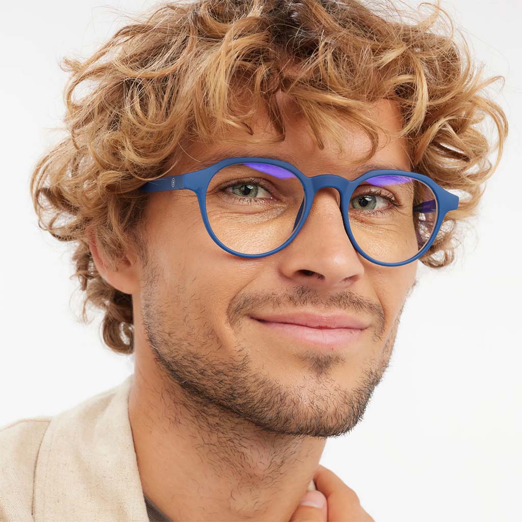 Barner Unisex Reading Glasses, Phantos Shape, Navy - Plano Power