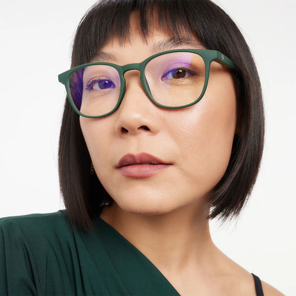 Barner Unisex Reading Glasses, Phantos Shape, Dark Green - Plano Power