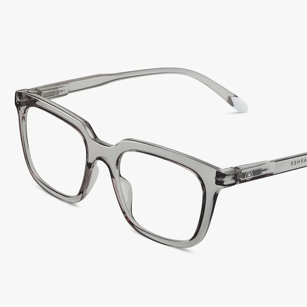 Barner Unisex Reading Glasses, Rectangle Shape, Grey - Plano Power