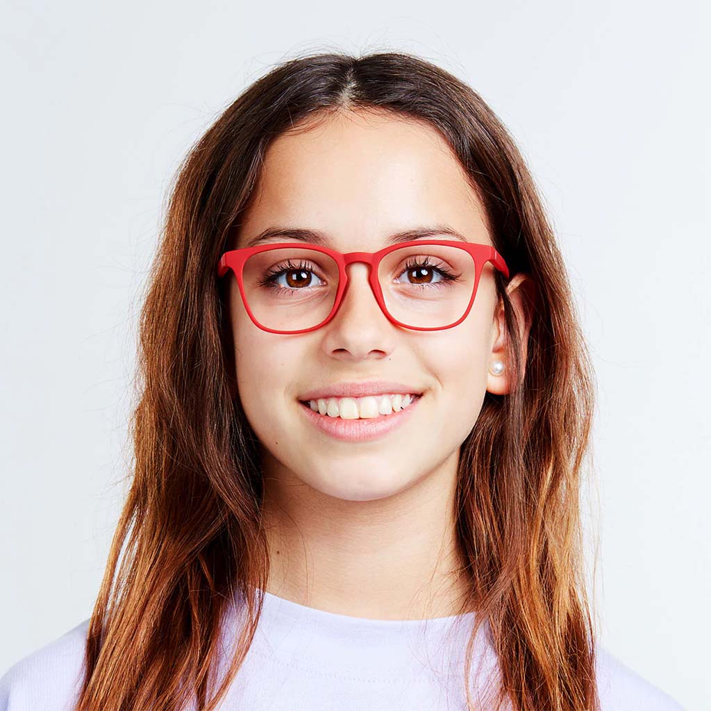 Barner Kids Reading Glasses, Phantos Shape, Red - Plano Power
