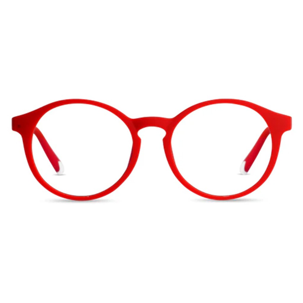 Barner Kids Reading Glasses, Phantos Shape, Red - Plano Power