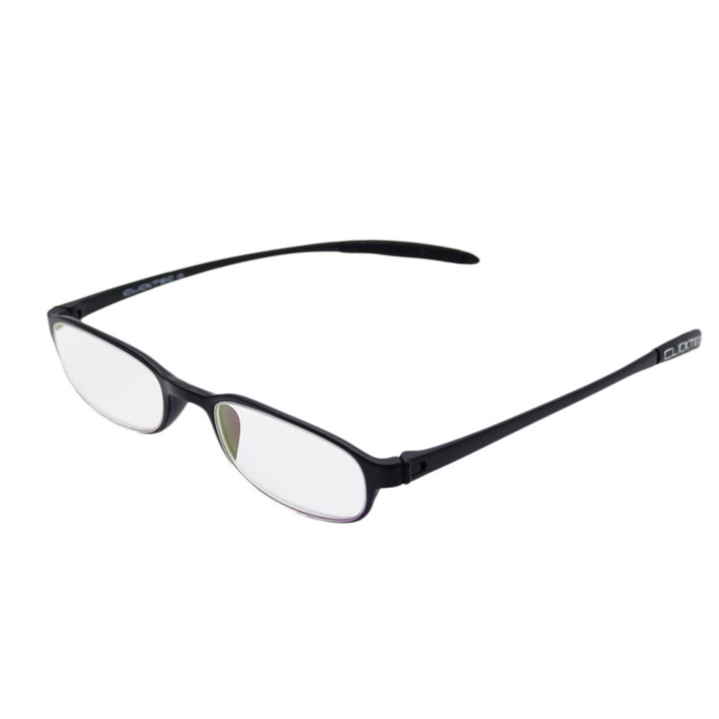 ClickTec Unisex Reading Glasses, Rectangle Shape, Black - +1.00 Power