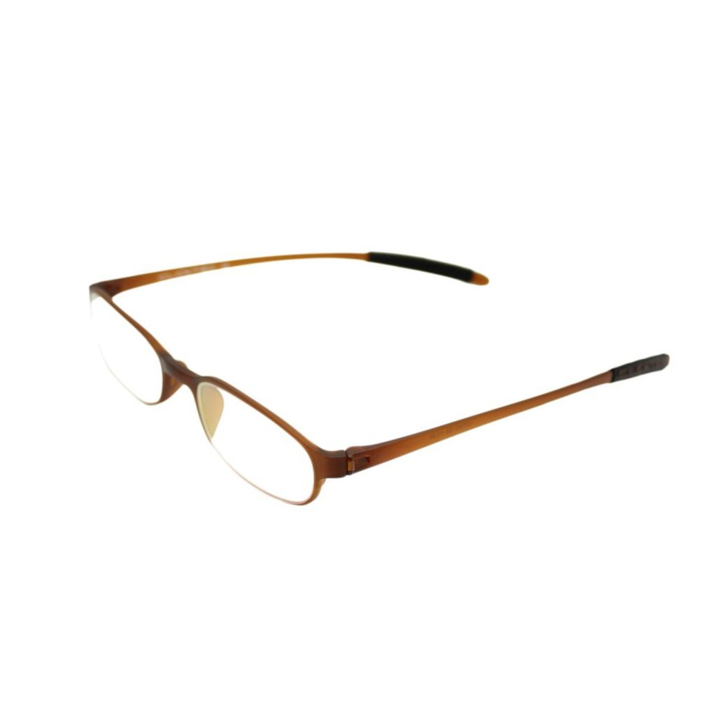 ClickTec Unisex Reading Glasses, Rectangle Shape, Brown - +2.50 Power