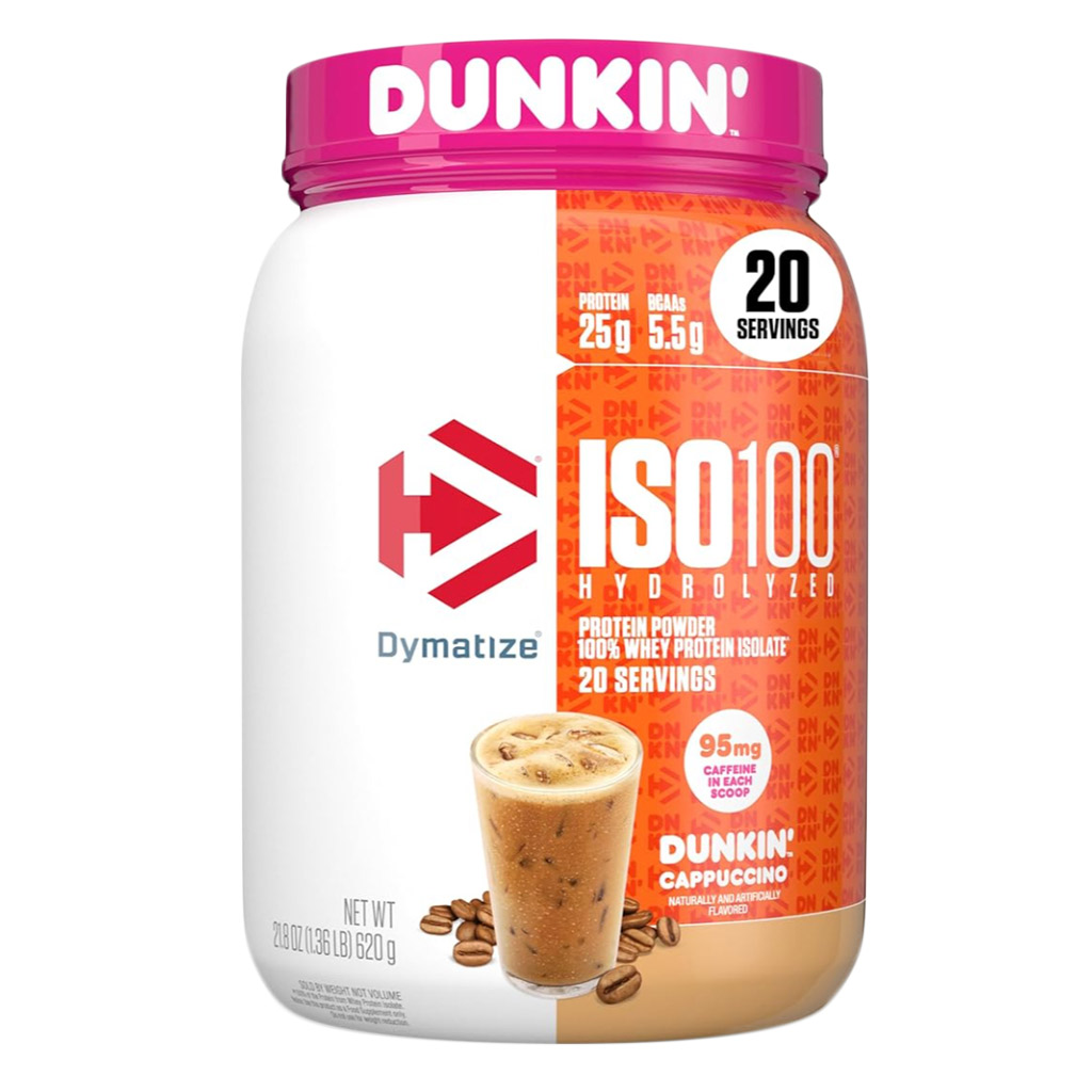 Dymatize ISO 100 Dunkin Cappuccino Whey Protein Powder 620g