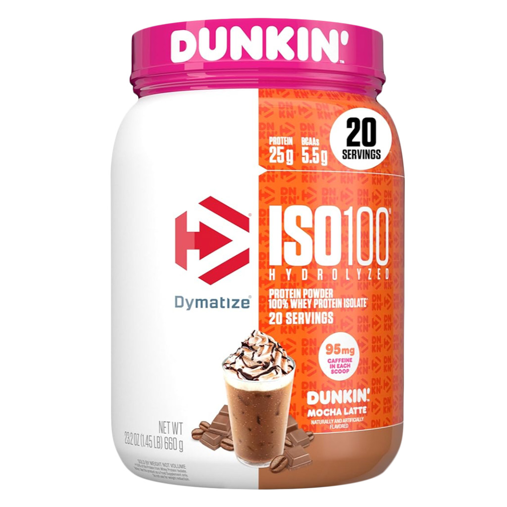 Dymatize ISO 100 Dunkin Mocha Latte Whey Protein Powder 660g
