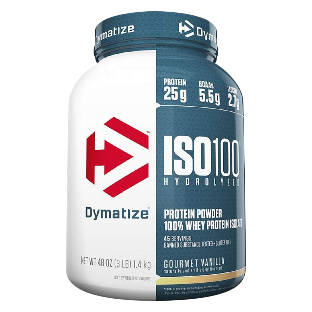 Dymatize ISO 100 Gourmet Vanilla Hydrolyzed Whey Protein Powder 3lb