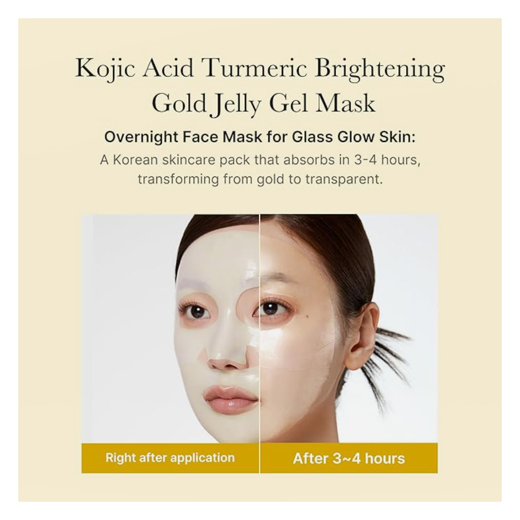 Medicube Kojic Acid Turmeric Brightening Gel Face Sheet Mask, Pack of 4's