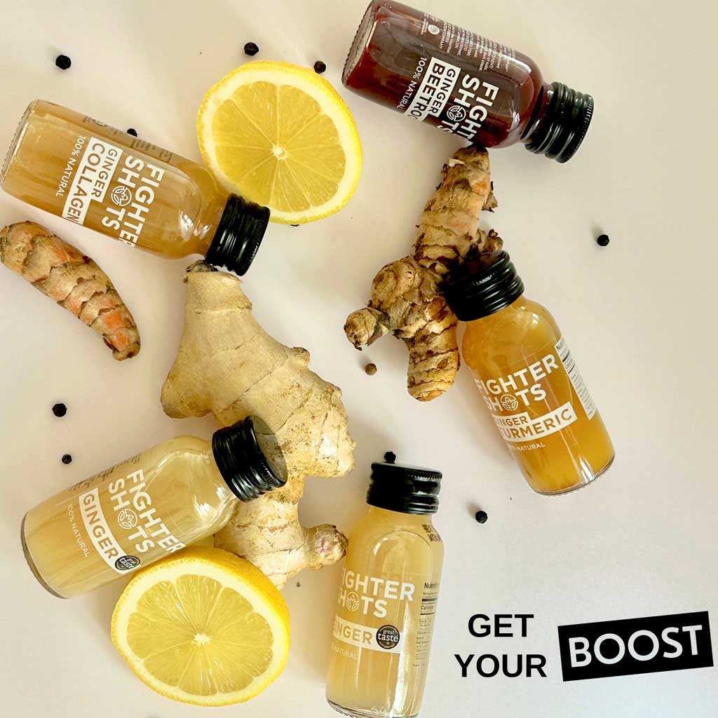Fighter Shots Cold Pressed Ginger Shots 60ml, Pack of 12's