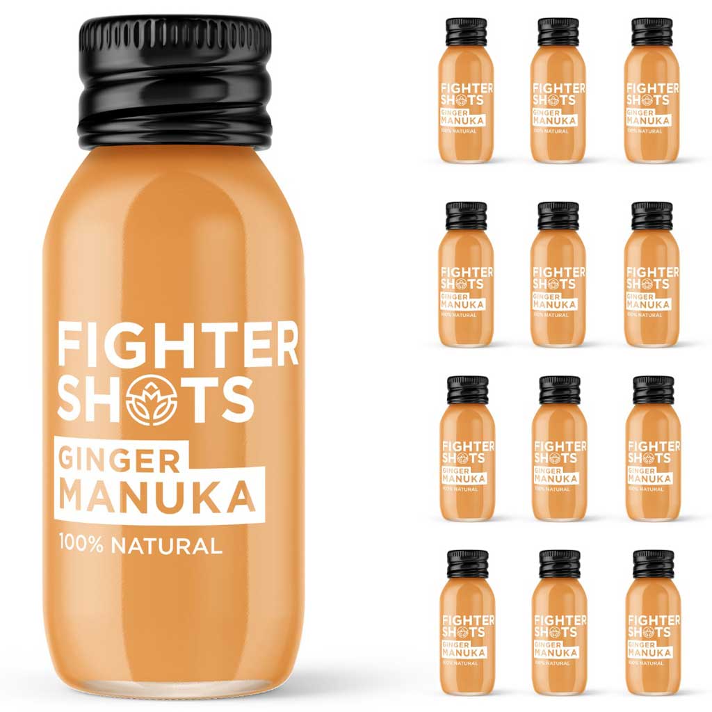 Fighter Shots Ginger & Manuka Honey Shots 60ml, Pack of 12's