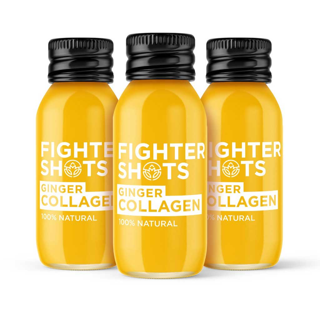 Fighter Shots Ginger & Collagen Shots 60ml, Pack of 12's