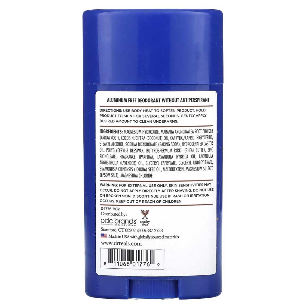 Dr Teal's Coconut Oil Aluminum Free Deodorant Stick 75g