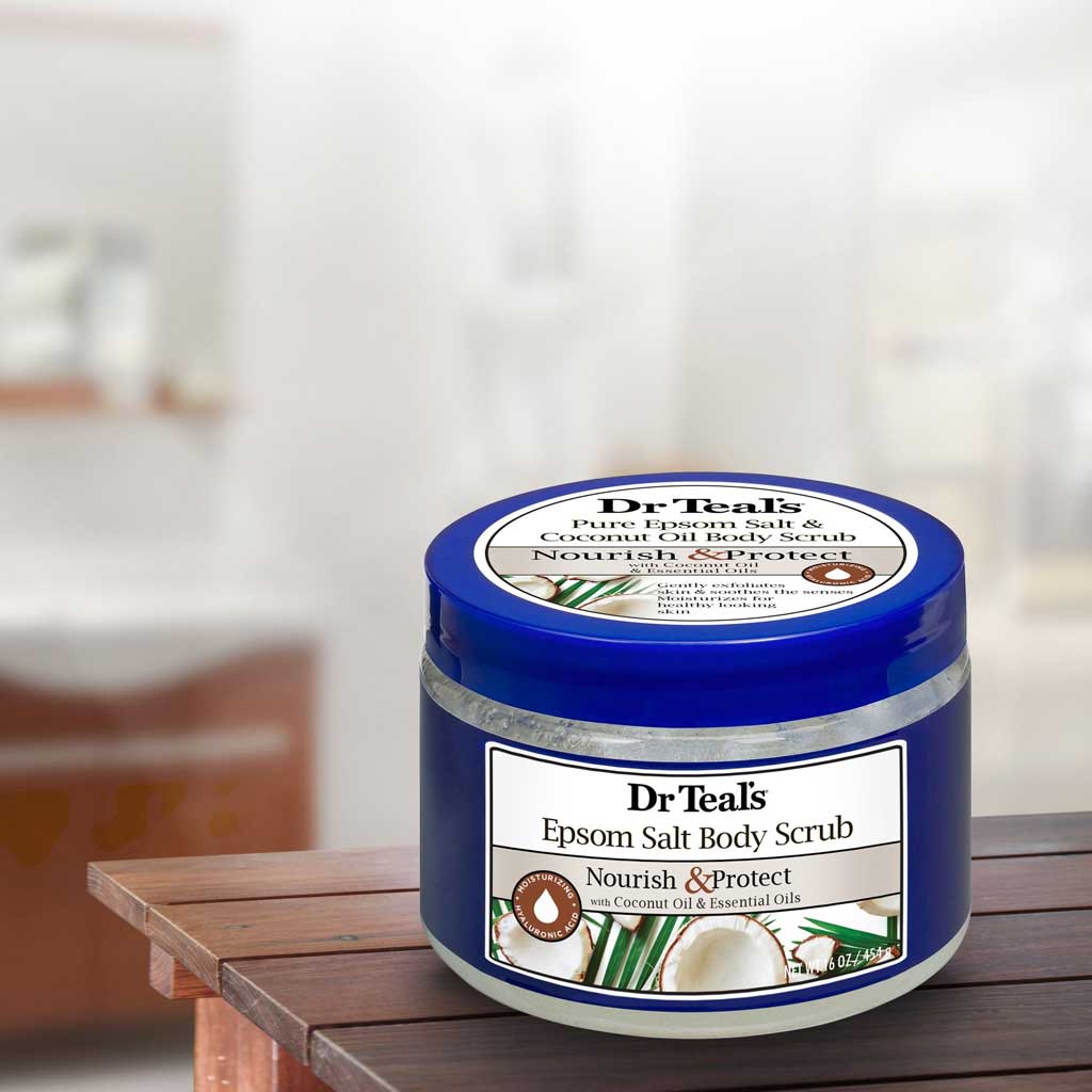 Dr Teal's Epsom Salt Nourish & Protect Coconut Oil Body Scrub 454g