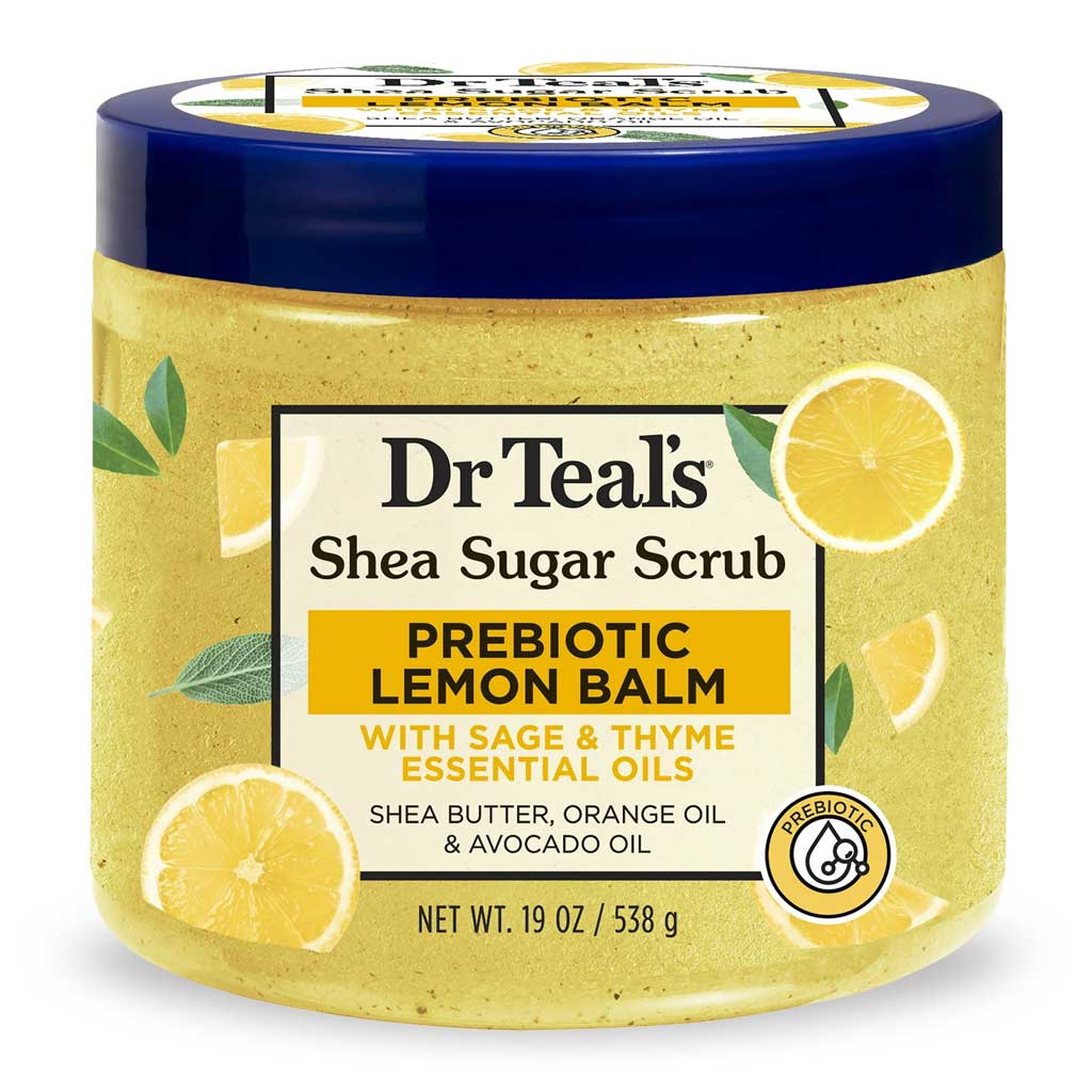 Dr Teal's Shea Sugar Prebiotic Lemon Balm Body Scrub 538g