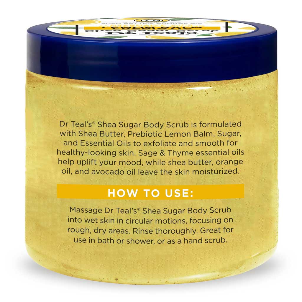 Dr Teal's Shea Sugar Prebiotic Lemon Balm Body Scrub 538g