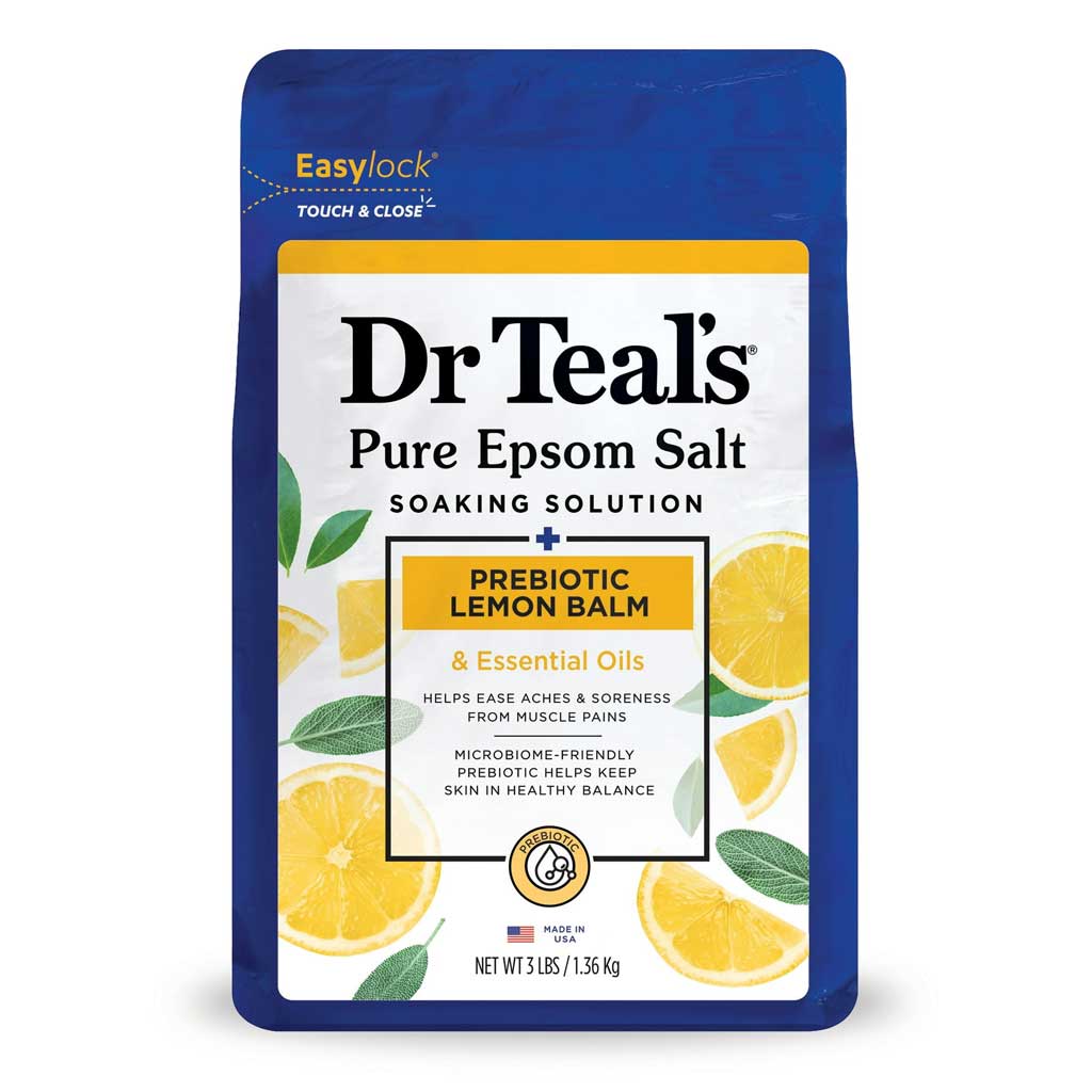 Dr Teal's Pure Epsom Salt Prebiotic Lemon Balm Soaking Solution 1.36kg