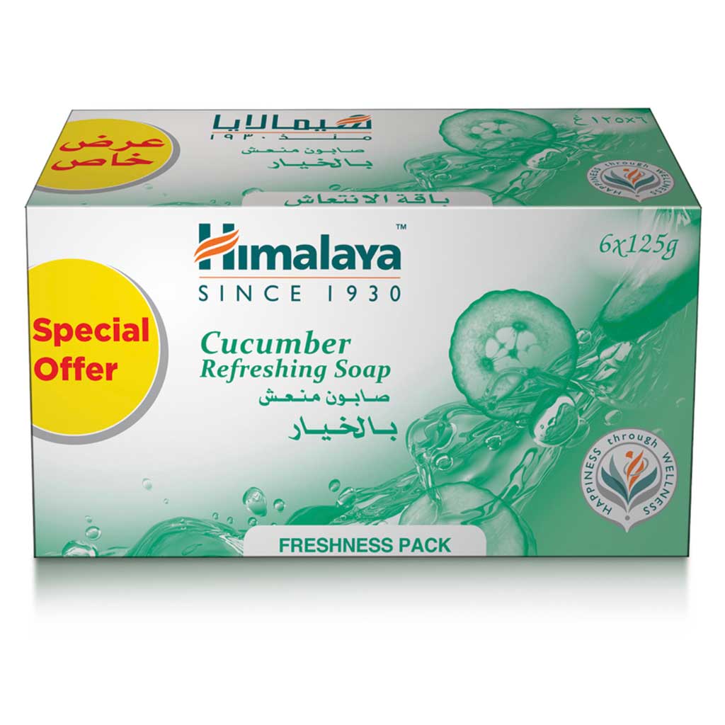 Himalaya Cucumber Refreshing Soap 125g, Pack of 6
