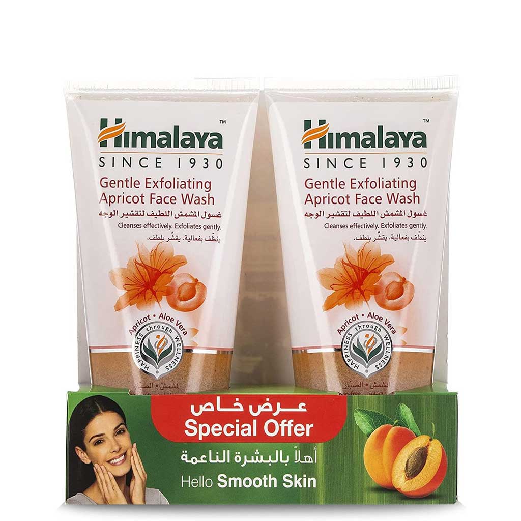 Himalaya Gentle Exfoliating Apricot Face Wash 150ml, Pack of 2
