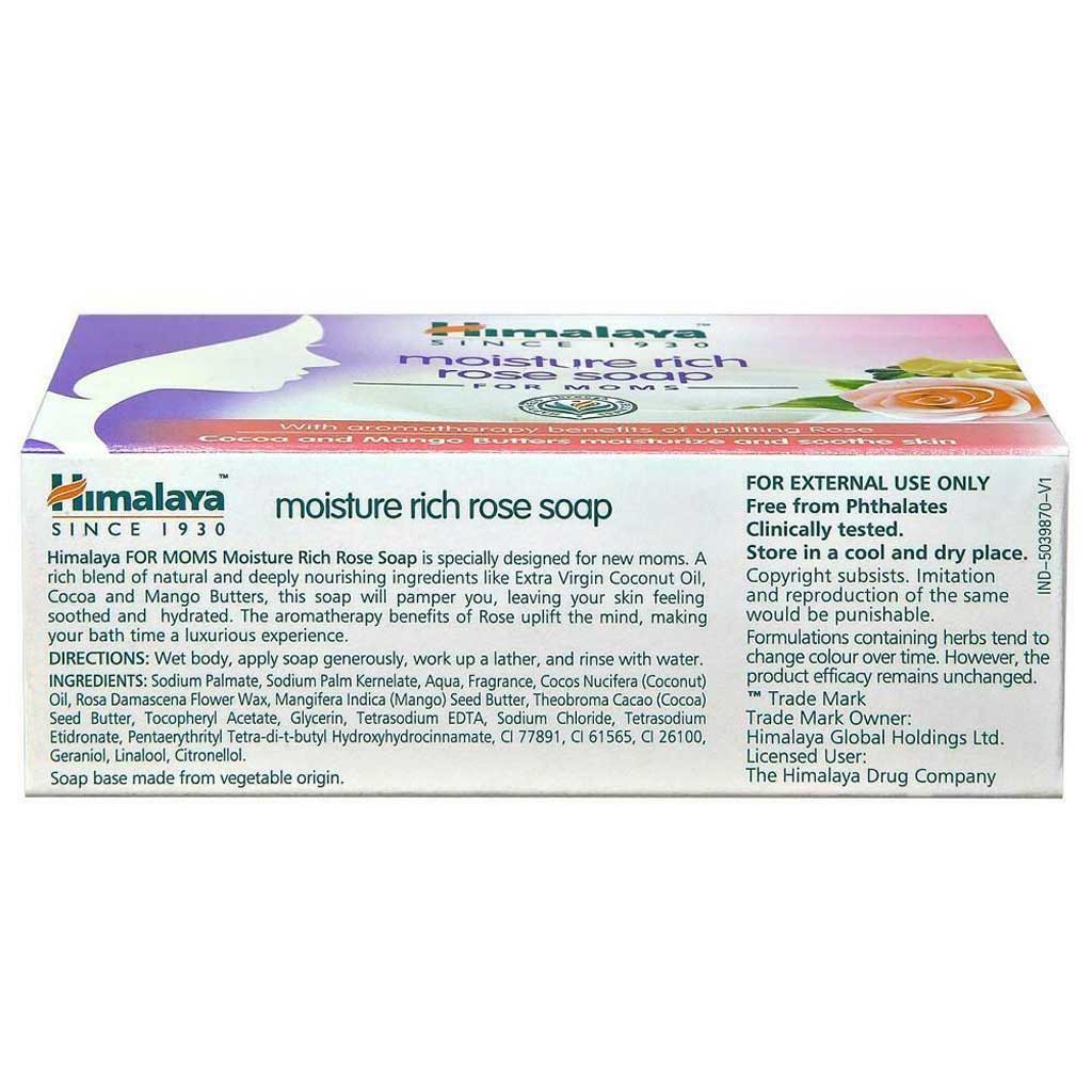 Himalaya Moisture Rich Rose Soap 125g, Pack of 6