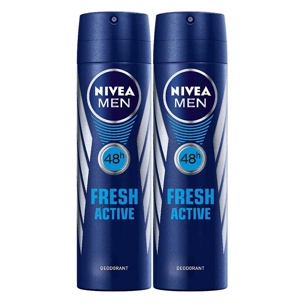 Nivea Men Fresh Active Deo Spray 150ml, Pack of 2